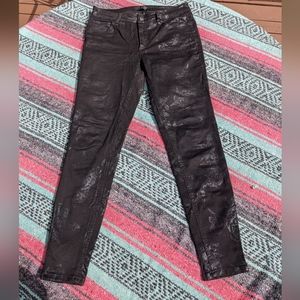 Shiny flower print on gorgeous black Tinsel jeans